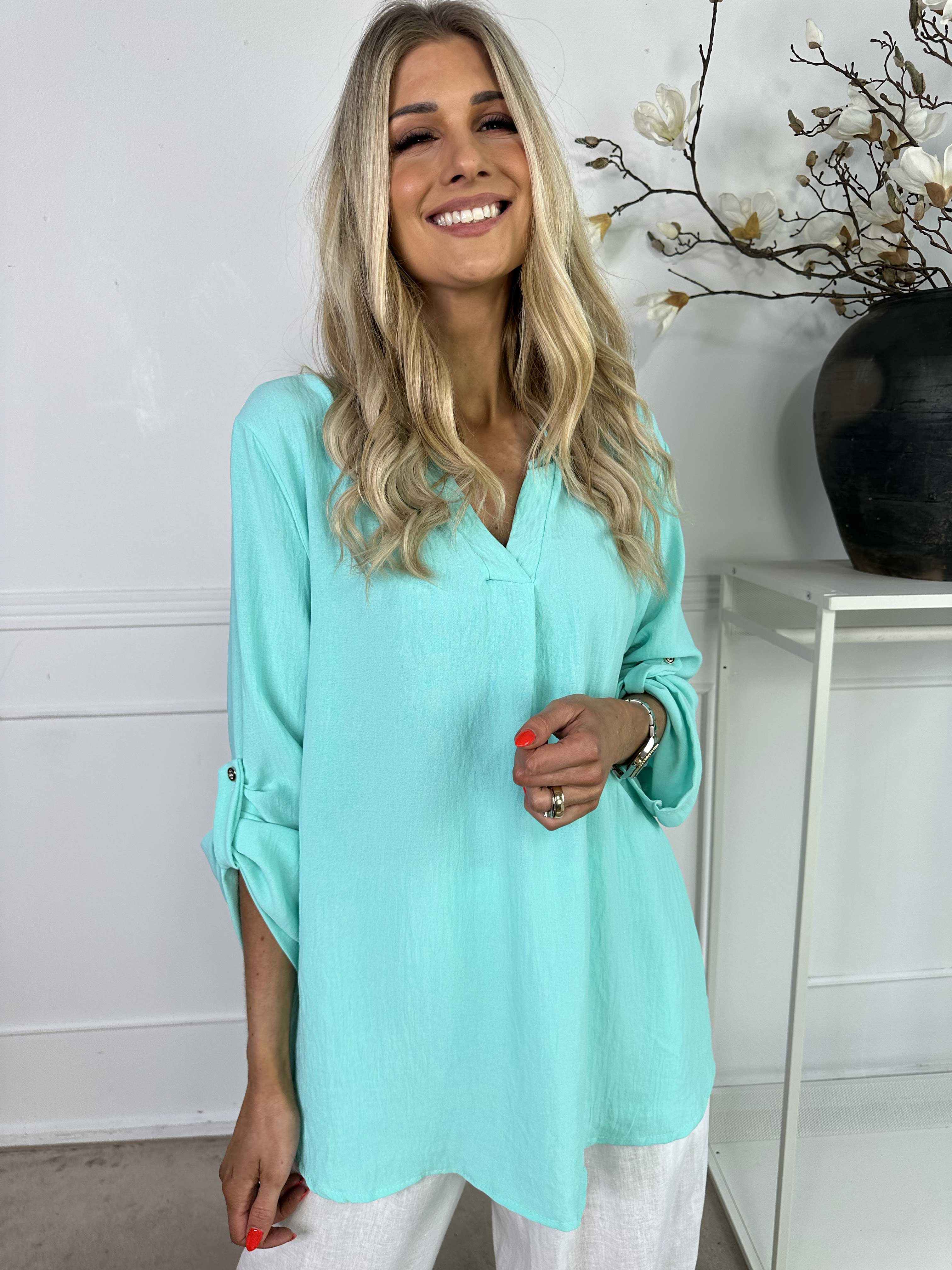Vanesa Plain - Ensfarvet tunika i viskose